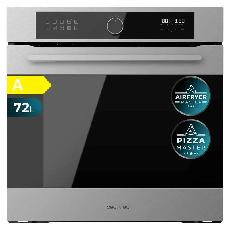 Horno Integrable Inox 72L con Airfryer, Vapor y 11 Funciones para Cocina Saludable de Cecotec