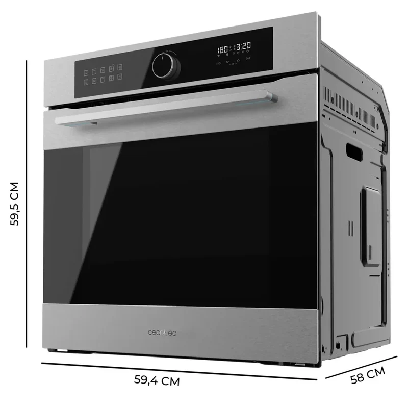 Horno Integrable Inox 72L con Airfryer, Vapor y 11 Funciones para Cocina Saludable de Cecotec