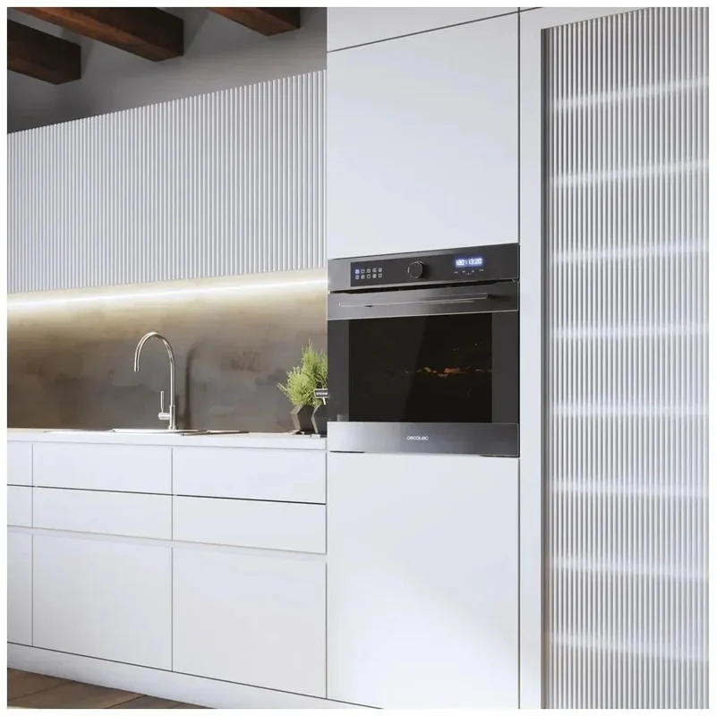 Horno Integrable Inox 72L con Airfryer, Vapor y 11 Funciones para Cocina Saludable de Cecotec