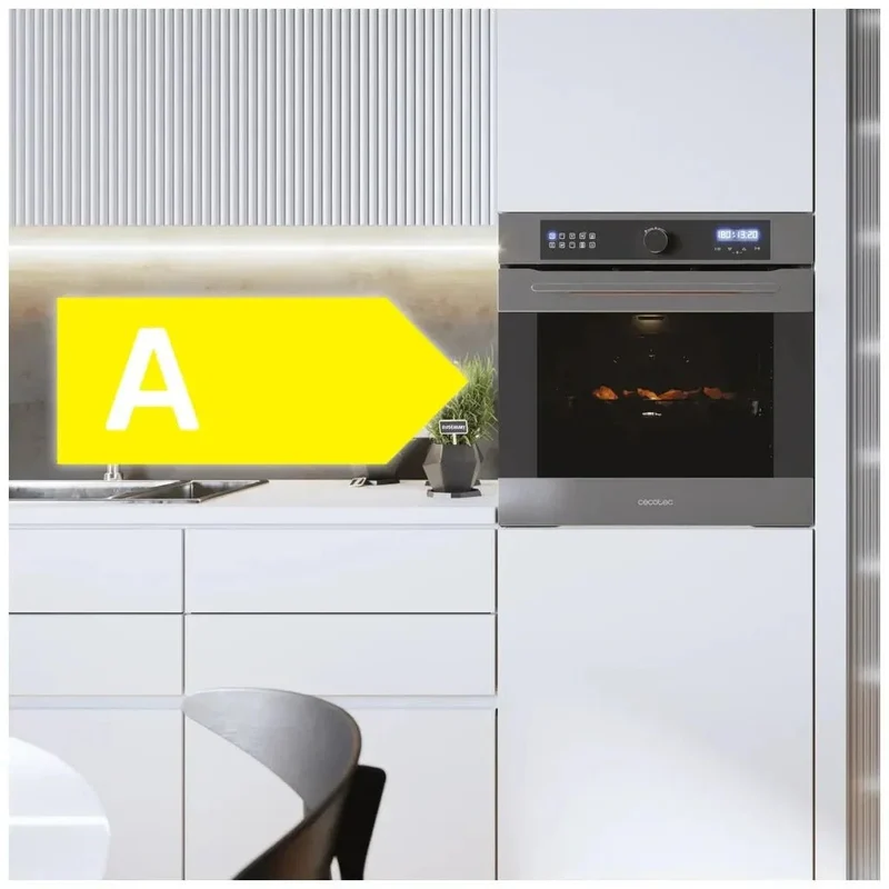 Horno Integrable Inox 72L con Airfryer, Vapor y 11 Funciones para Cocina Saludable de Cecotec