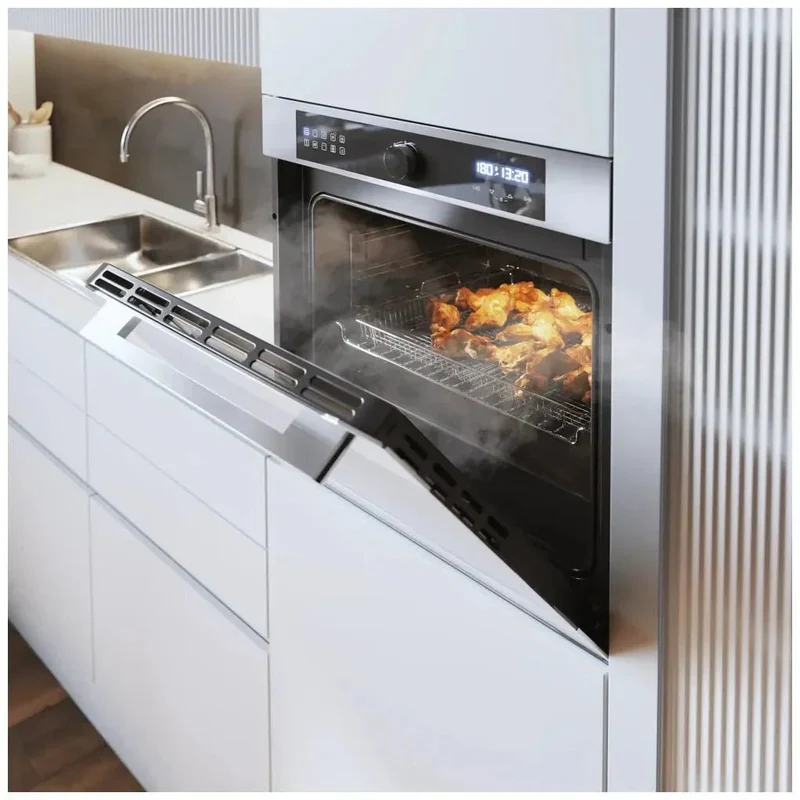 Horno Integrable Inox 72L con Airfryer, Vapor y 11 Funciones para Cocina Saludable de Cecotec