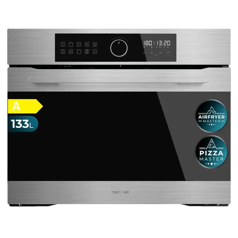 Horno Integrable Inox con Airfryer, 11 Funciones y 133L para Cocina Saludable de Cecotec