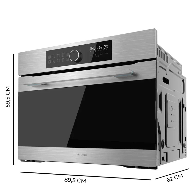 Horno Integrable Inox con Airfryer, 11 Funciones y 133L para Cocina Saludable de Cecotec