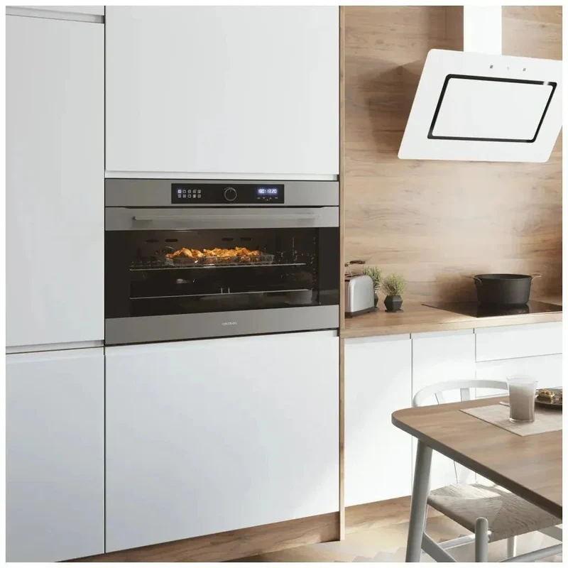 Horno Integrable Inox con Airfryer, 11 Funciones y 133L para Cocina Saludable de Cecotec