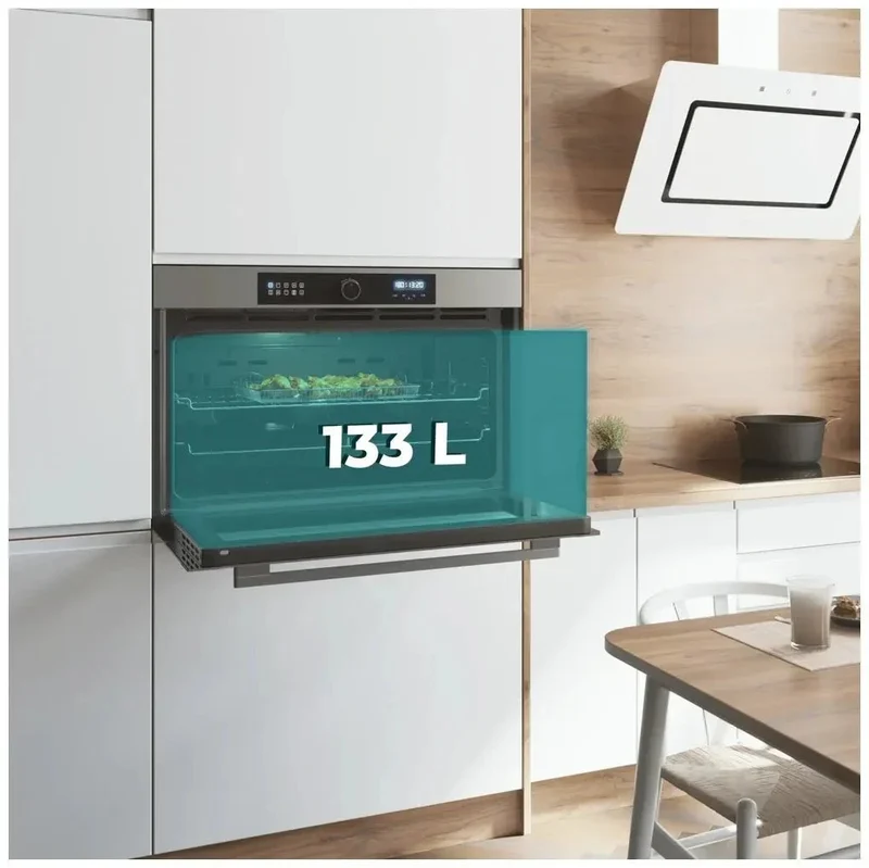 Horno Integrable Inox con Airfryer, 11 Funciones y 133L para Cocina Saludable de Cecotec