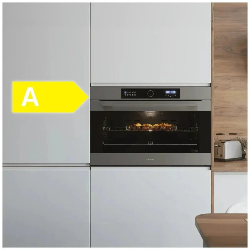 Horno Integrable Inox con Airfryer, 11 Funciones y 133L para Cocina Saludable de Cecotec