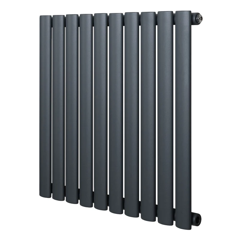 Radiador de Columna Simple Ovalado – 600 mm x 600 mm – Gris Antracita