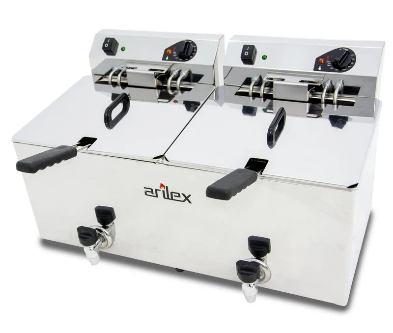 ARILEX - FREIDORA ELÉCTRICA EVOLUTION CON GRIFO 12+12 LITROS CON CONTACTOR (7,5+7,5kw TRIFÁSICA) EVO1212GTR