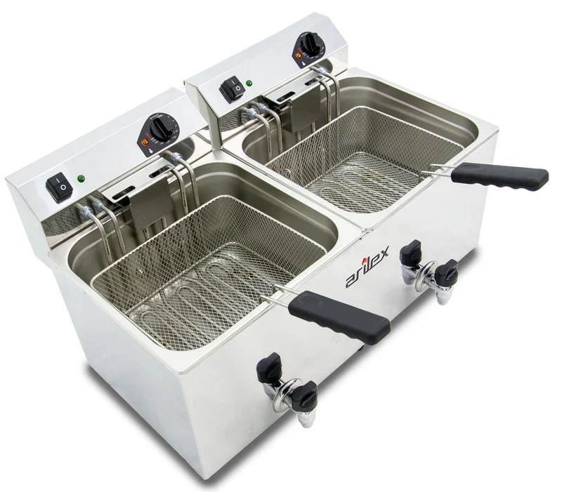 ARILEX - FREIDORA ELÉCTRICA EVOLUTION CON GRIFO 12+12 LITROS CON CONTACTOR (7,5+7,5kw TRIFÁSICA) EVO1212GTR