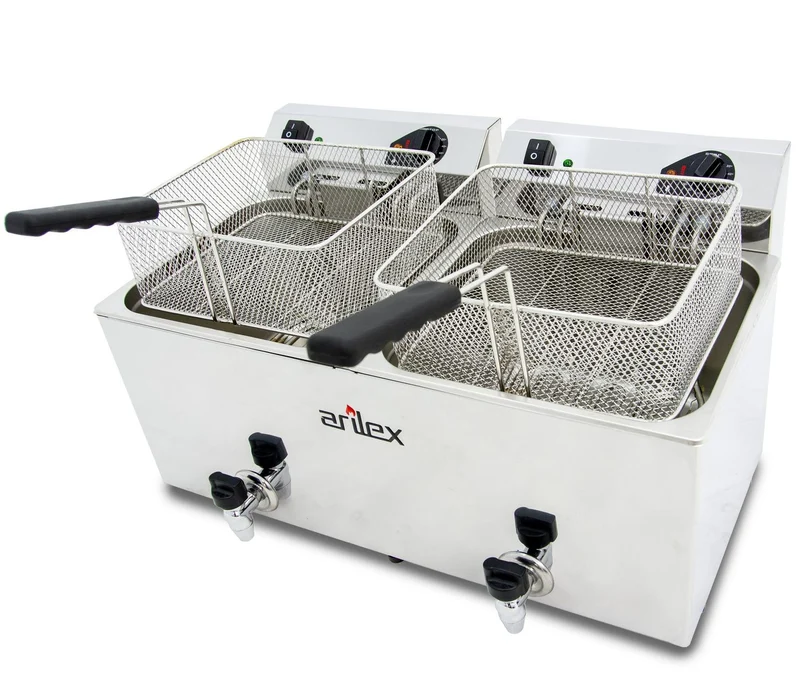 ARILEX - FREIDORA ELÉCTRICA EVOLUTION CON GRIFO 12+12 LITROS CON CONTACTOR (7,5+7,5kw TRIFÁSICA) EVO1212GTR