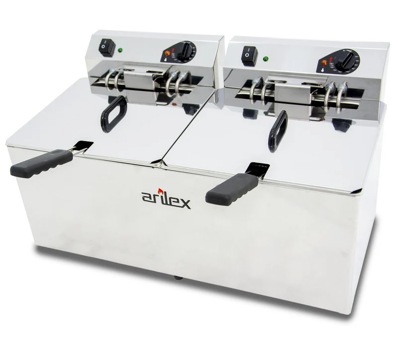 ARILEX - FREIDORA ELÉCTRICA EVOLUTION SIN GRIFO 12+12 LITROS CON CONTACTOR (7,5+7,5kw TRIFÁSICA) EVO1212TR