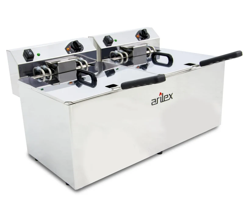 ARILEX - FREIDORA ELÉCTRICA EVOLUTION SIN GRIFO 12+12 LITROS CON CONTACTOR (7,5+7,5kw TRIFÁSICA) EVO1212TR