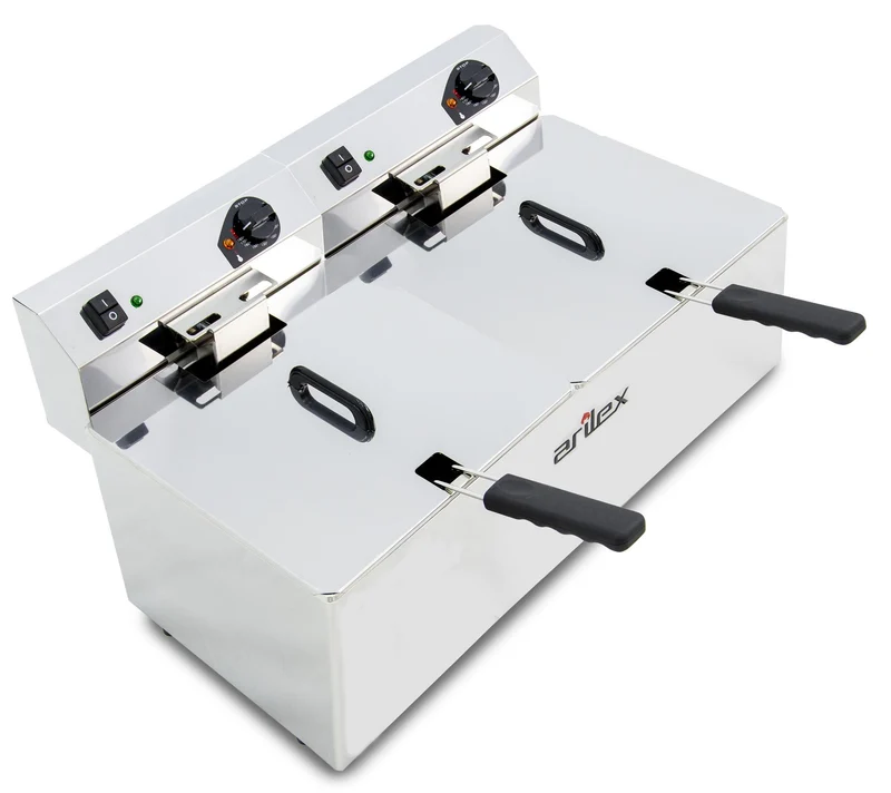 ARILEX - FREIDORA ELÉCTRICA EVOLUTION SIN GRIFO 12+12 LITROS CON CONTACTOR (4,5+4,5kw MONOFÁSICA) EVO1212