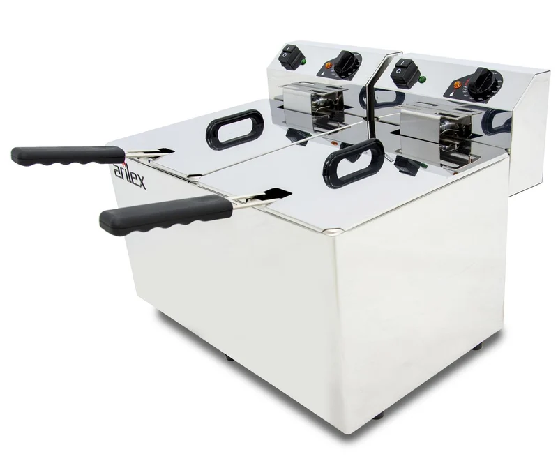 ARILEX - FREIDORA ELÉCTRICA EVOLUTION SIN GRIFO 10+10 LITROS CON CONTACTOR (3,5+3,5kw MONOFÁSICA) EVO1010