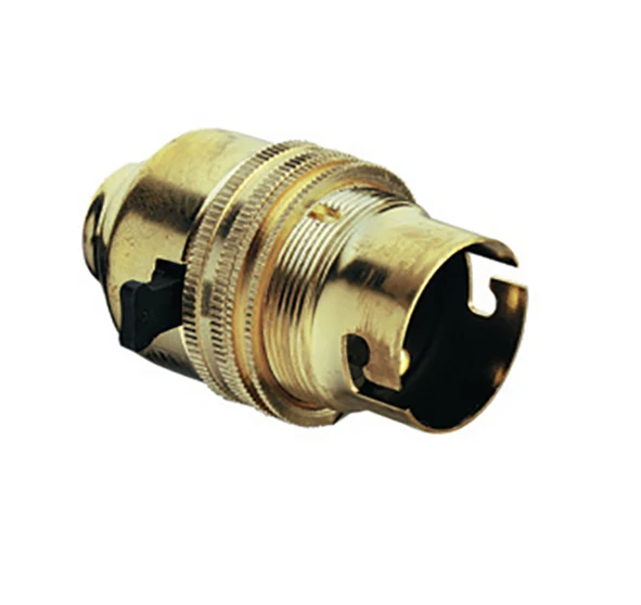 Brass Bc Lampholder 1/2 Threaded Entry Unswitched