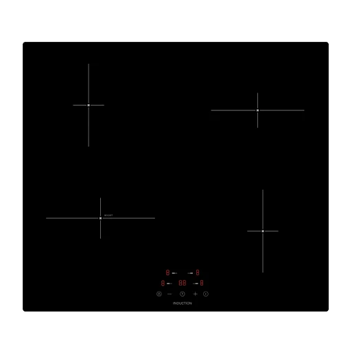 60Cm 4 Zone Induction Hob Black