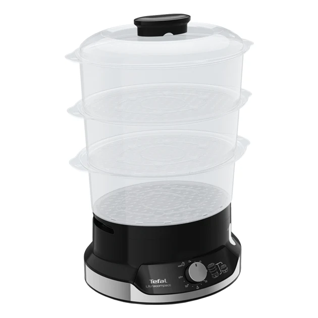 Ultra Compact V2 3 Tier Steamer Black/Stainless