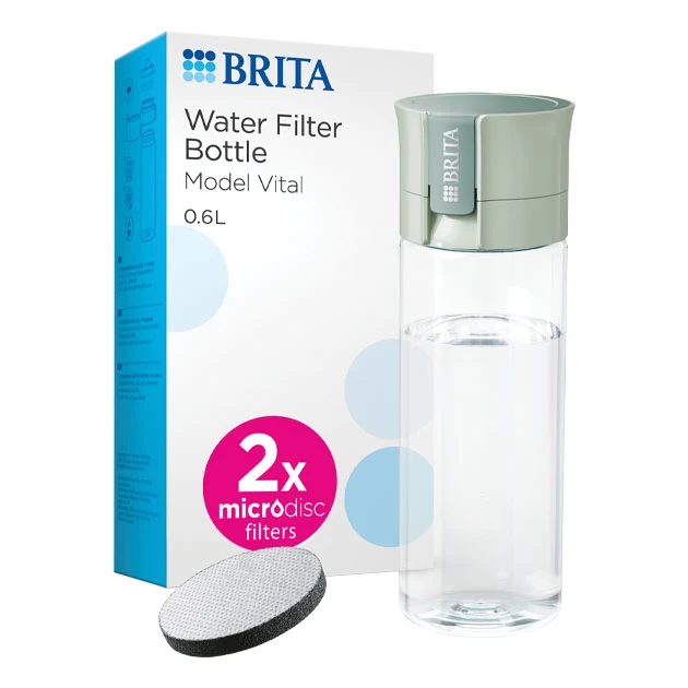 0.6L Water Filter Bottle Pastel Green