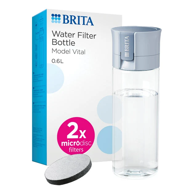 0.6L Water Filter Bottle Pastel Blue