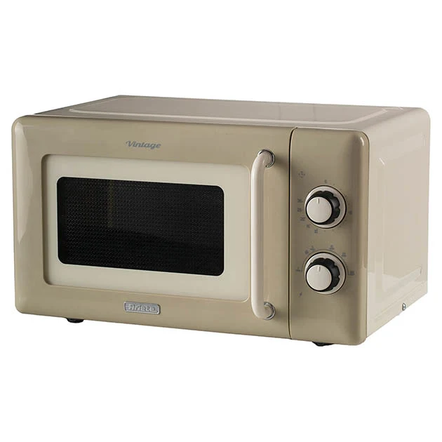 800W 20L Vintage Mechanical Microwave Cream