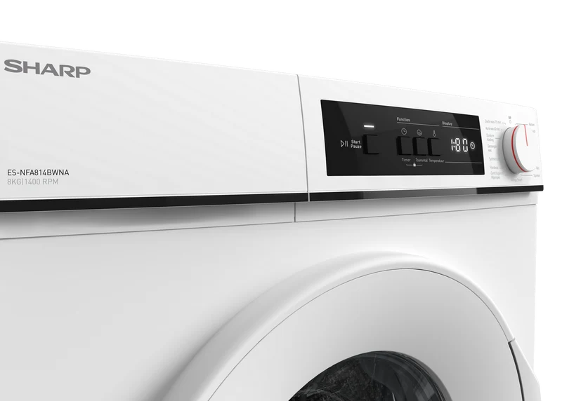 SHARP ES-NFA814BWNA-BX Freestanding Washing Machine 8 kg 1400 RPM A Class with Advanced Inverter Motor Technology