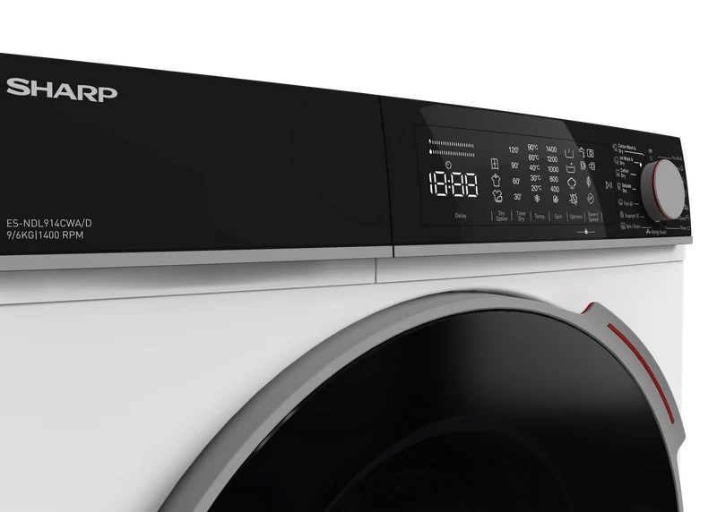 SHARP ES-NDL914CWA/D-EE Freestanding Washer Dryer 9 / 6 kg 1400 RPM D Class with Advanced Inverter Motor Technology