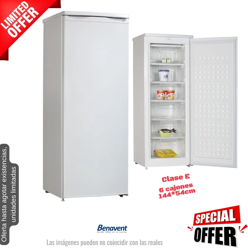 Congelador vertical Benavent blanco 144*54cm (026391) OFERTA