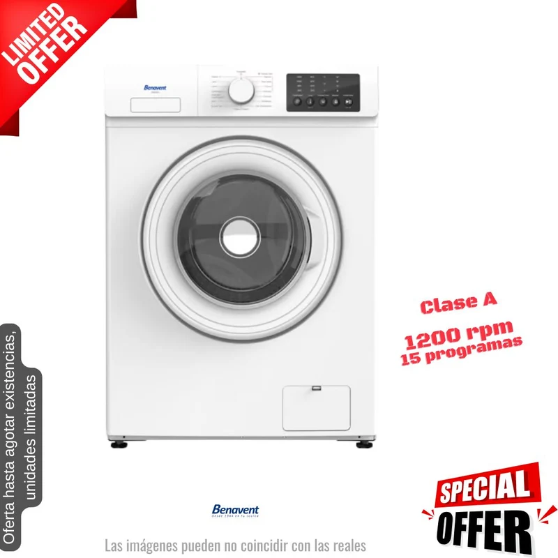 Lavadora Benavent 6kg blanca 1200rpm (026390) OFERTA