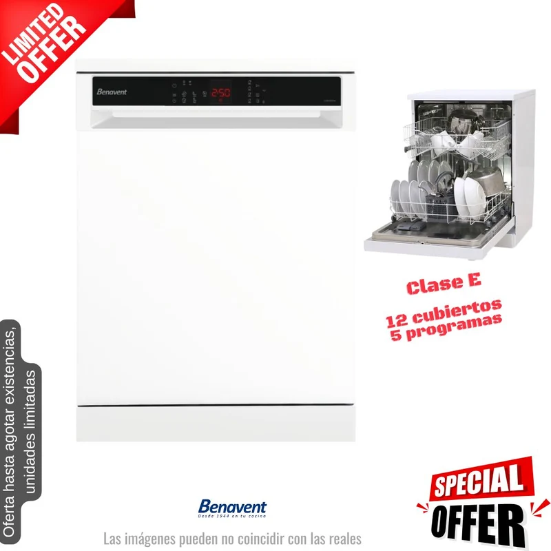 Lavavajillas Benavent blanco 60cm 12 cubiertos (026388) OFERTA