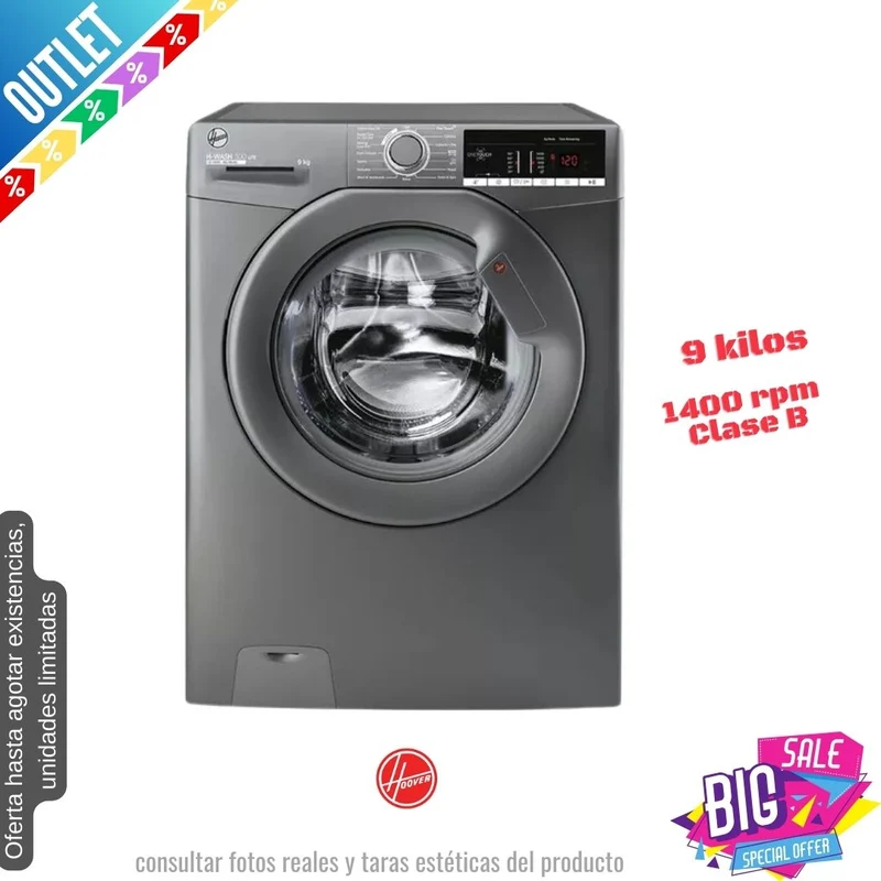 Lavadora Hoover 9kg inox 1400rpm (026086) OUTLET