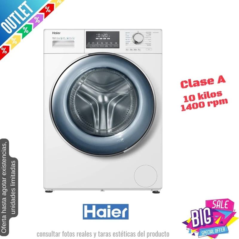 Lavadora Haier 10kg blanca 1400rpm (026088) OUTLET