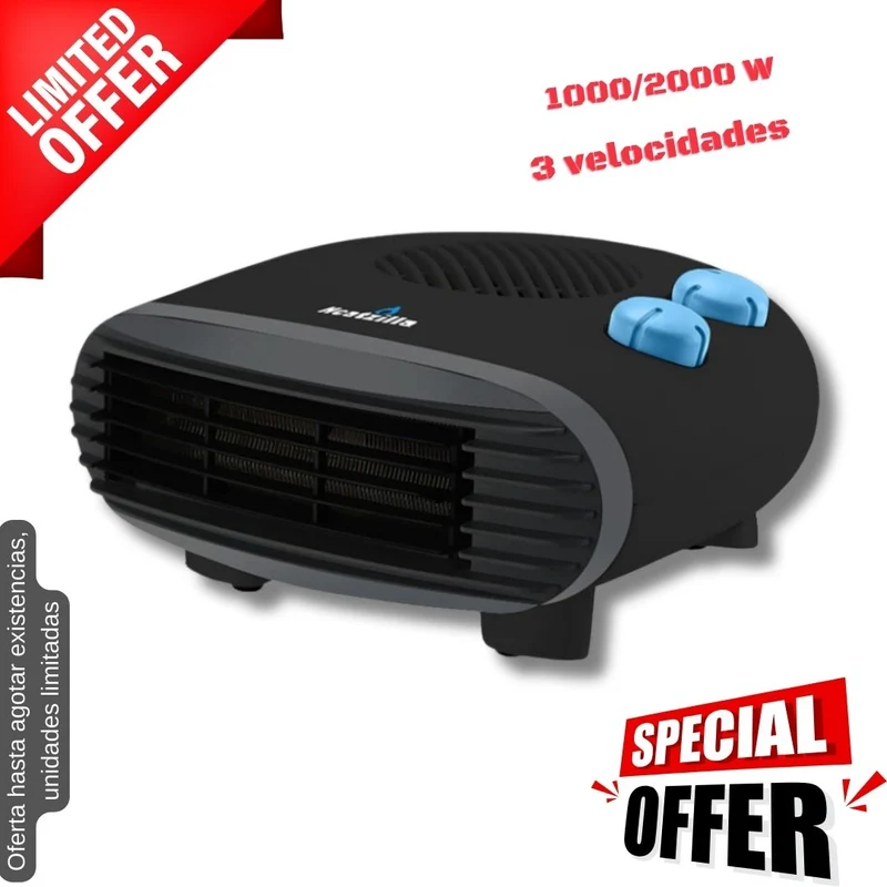 Calefactor horizontal negro SYCLV31 2000w OFERTA