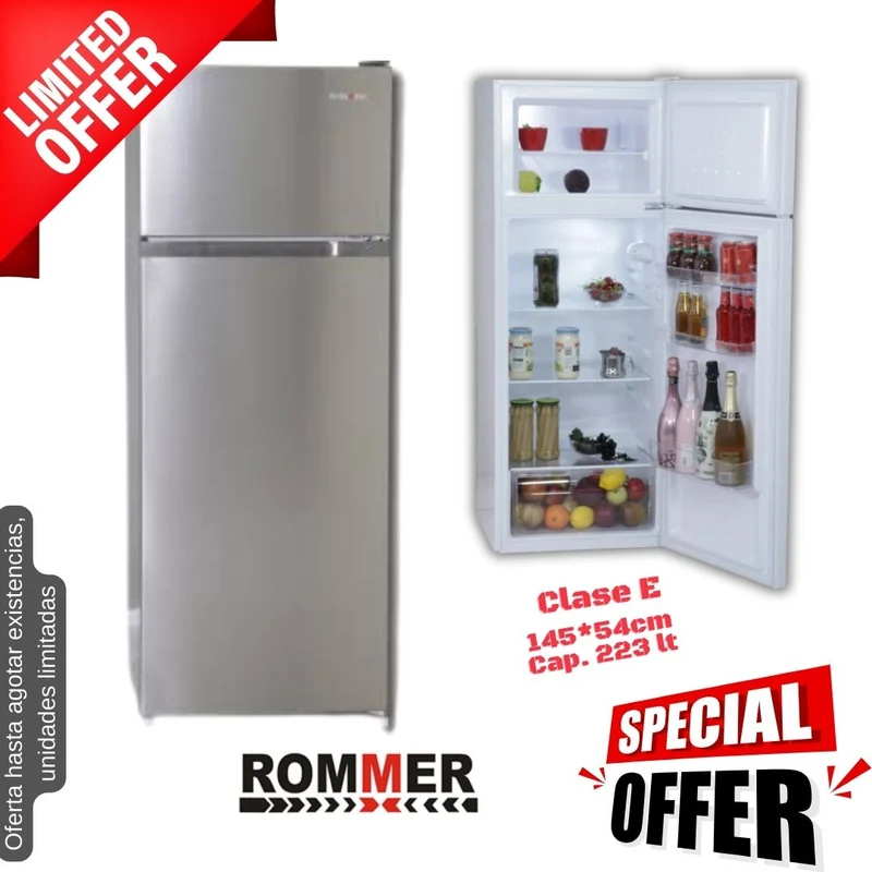Frigorífico Rommer blanco 2 puertas 145*55cm (026024) OFERTA
