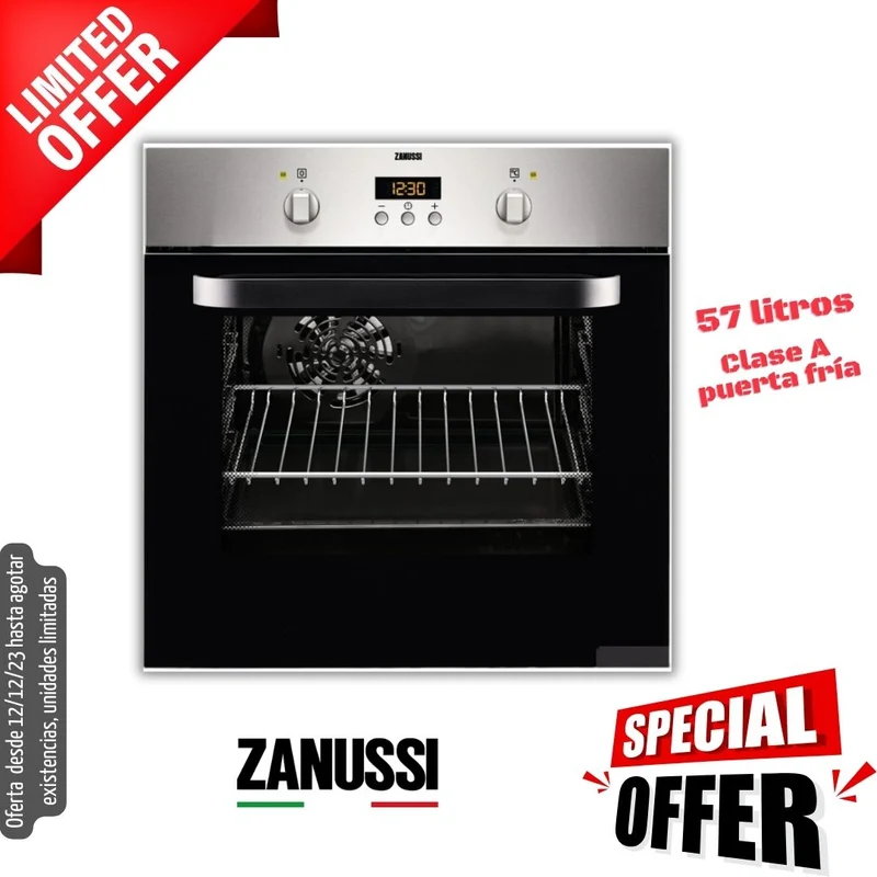 Horno Zanussi inox multifunción 57 lt (026136) OFERTA