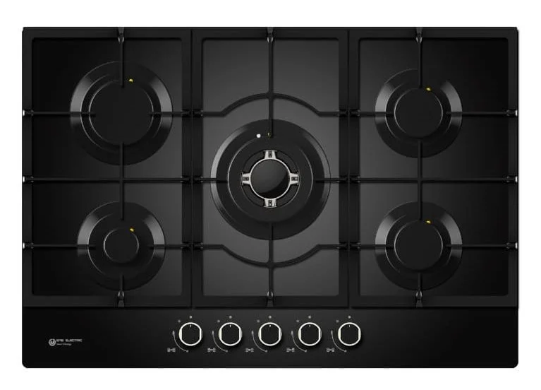 Placa de gas Eas Electric cristal negro 5 fuegos 75cm (026165) OFERTA