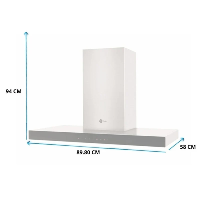 GE Profile Extractor de Grasa de Acero Inoxidable y Vidrio Negro 90 CM (CGP9019I6I)
