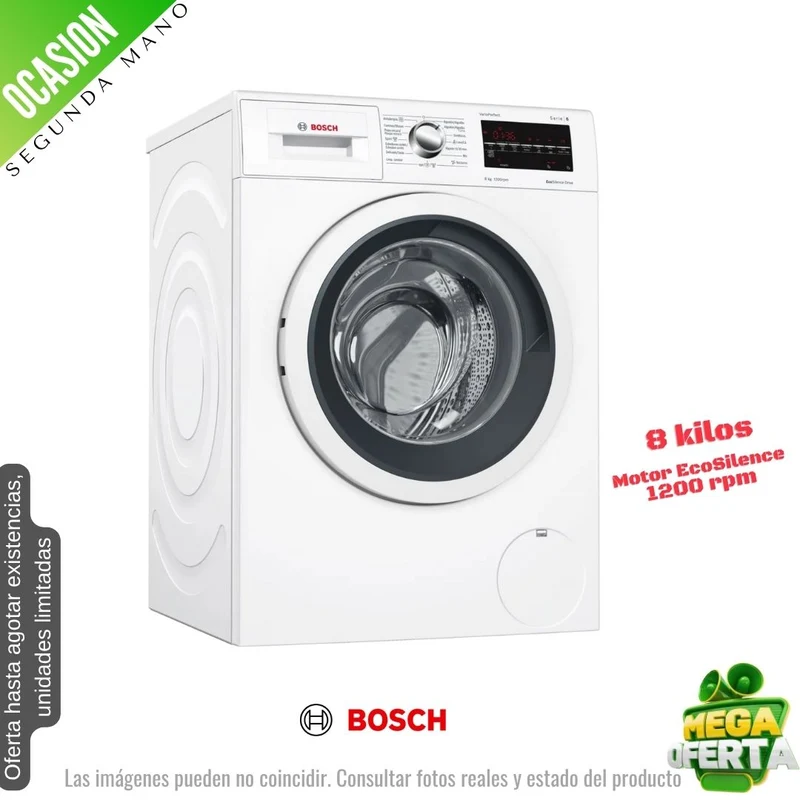 Lavadora Bosch 8kg blanca 1200rpm (026291) OCASION