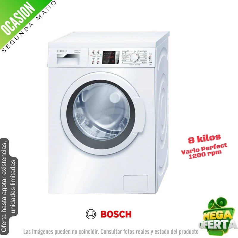 Lavadora Bosch 8kg blanca 1200rpm (026077) OCASION