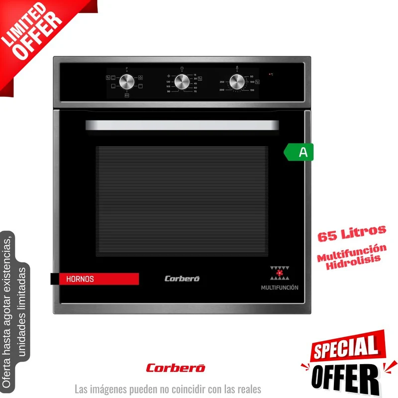 Horno Corberó negro multifunción 65lt (026345) OFERTA