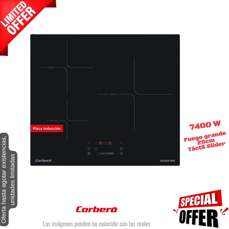 Placa inducción Corberó 3 fuegos (026344) OFERTA