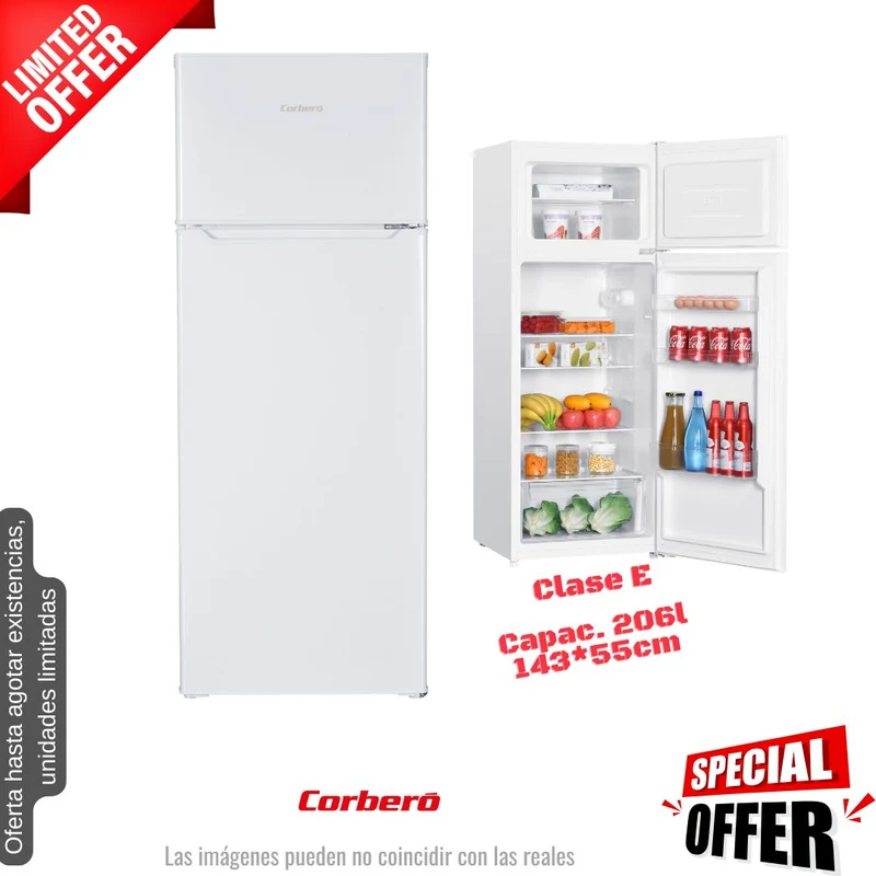 Frigorífico Corberó blanco 2 puertas 143*55cm (026324) OFERTA