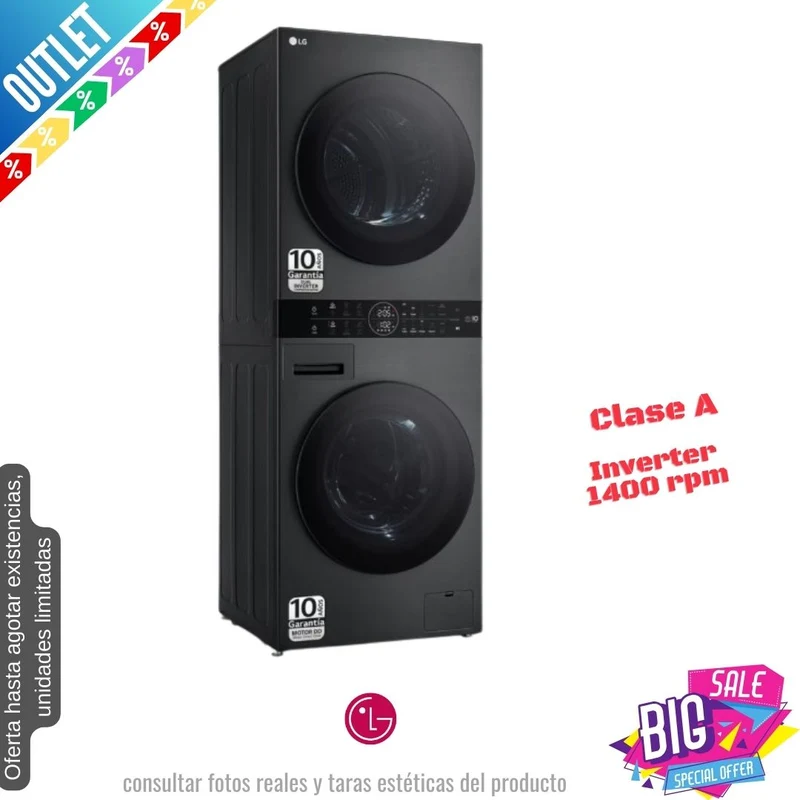 Lavasecadora LG 12/10kg grafito 1400rpm (026314) OUTLET