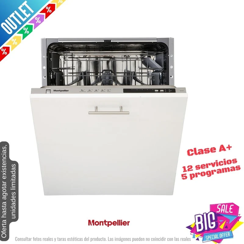 Lavavajillas Montpellier integración 60cm 12 cubiertos (026232) OUTLET