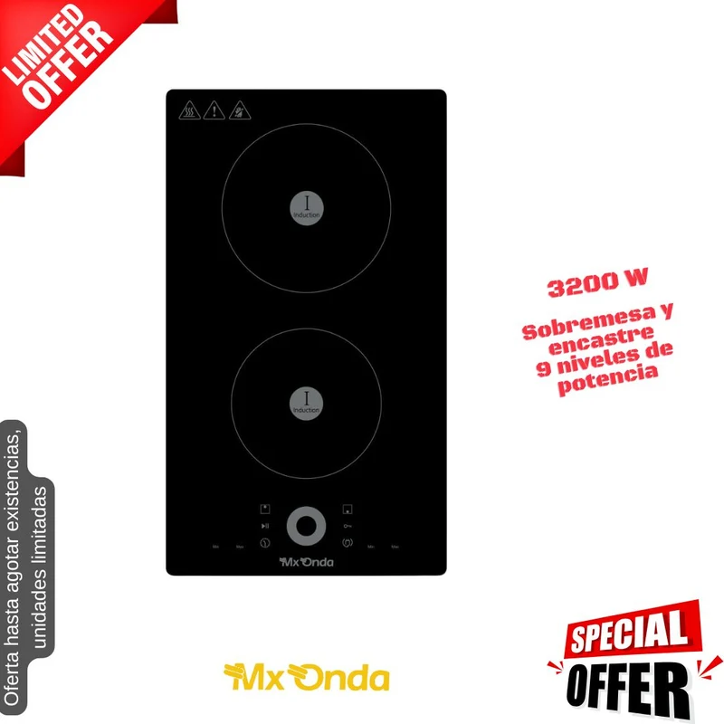 Placa inducción 2 fuegos Mx-Onda (026227) OFERTA