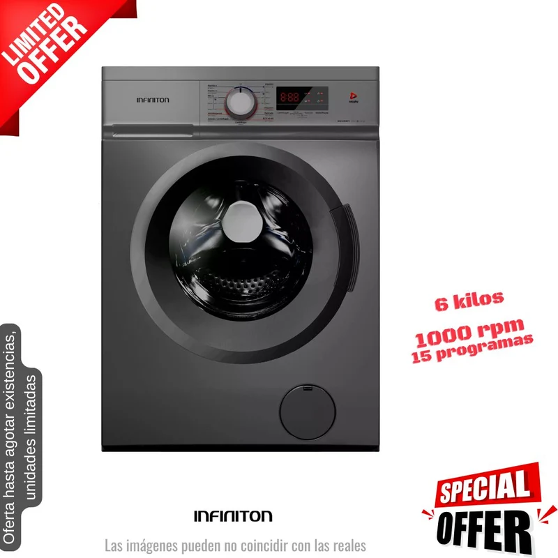 Lavadora Infiniton 6kg inox 1000rpm (026222) OFERTA