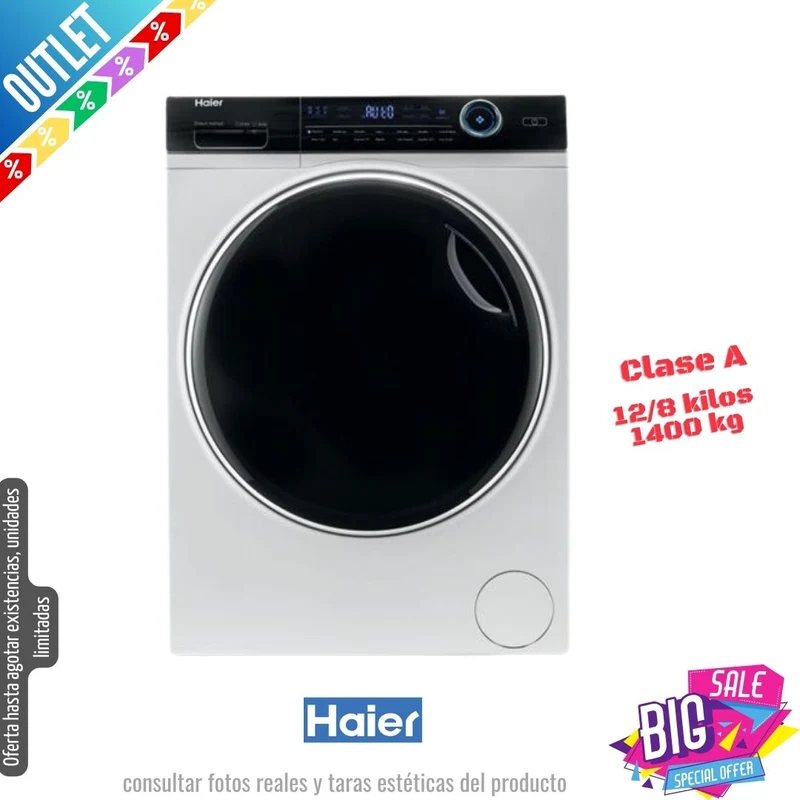 Lavasecadora Haier 12/8kg blanca 1400rpm (026192) OUTLET