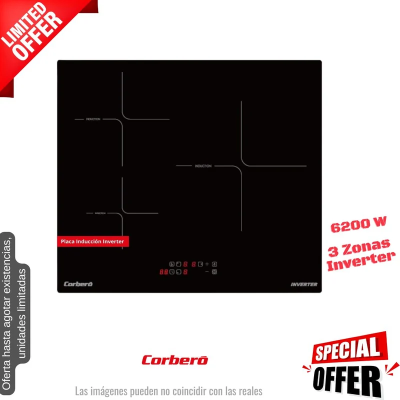 Placa inducción Corberó 3 fuegos (026157) OFERTA