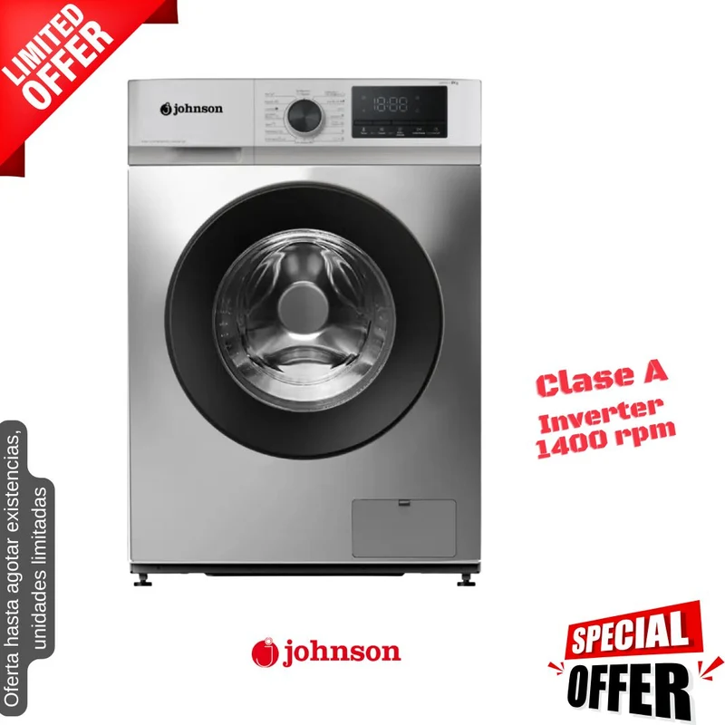 Lavadora Johnson 8kg inox 1400rpm (026104) OFERTA