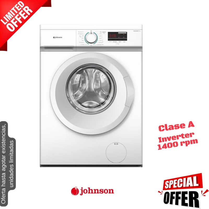 Lavadora Johnson 9kg blanca 1400rpm (026098) OFERTA