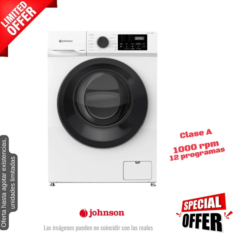 Lavadora Johnson 6kg blanca 1000rpm (026089) OFERTA